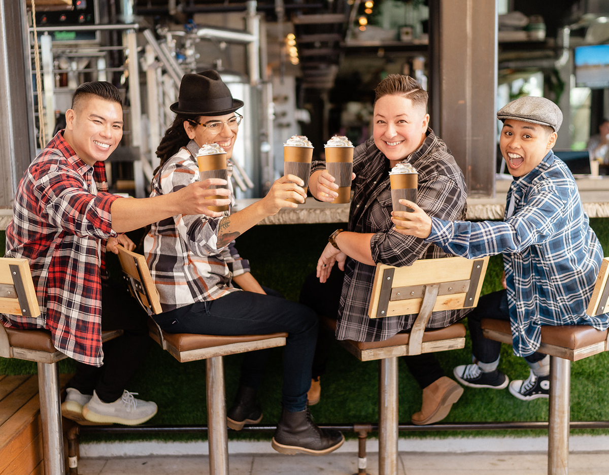 Four Basic Bois and their delicious Pumpkin Spice Lattes. Dapperboi.com