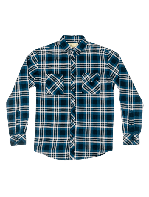 Dapper Boi Shirts Blue Plaid Flannel Button-Up