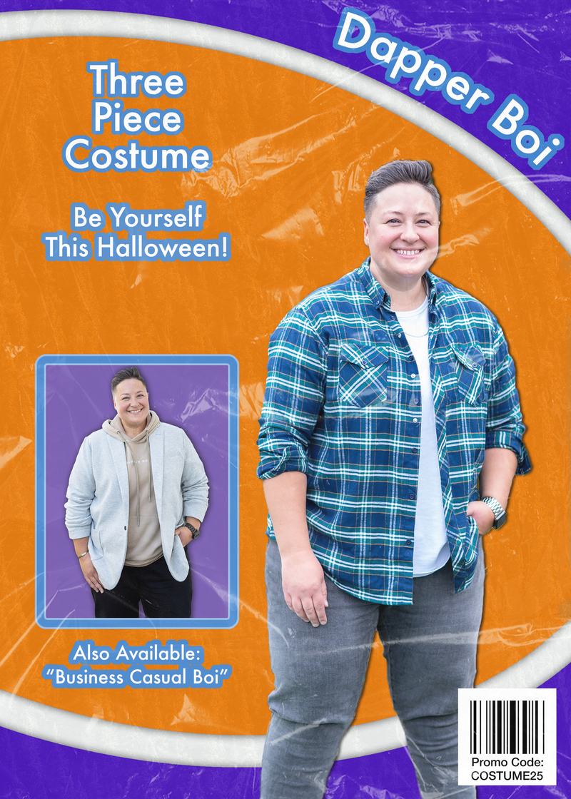 A Parody of a Costume Pack. Dapper Boi Costume Complete with Flannel and Jeans. dapperboi.com