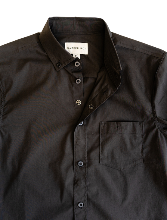 Slate Black Essential Long Sleeve Button-Up