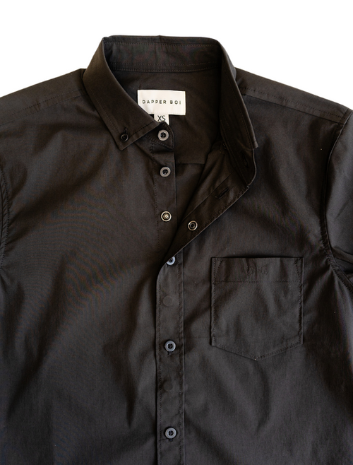 Slate Black Essential Long Sleeve Button-Up