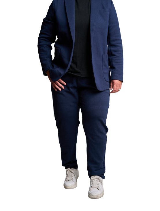 Dark Blue Casual Knit Blazer