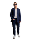 Slim Dark Blue Casual Knit Pants