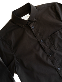 Slate Black Essential Long Sleeve Button-Up