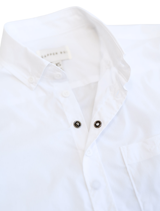 White Essential Long Sleeve Button-Up