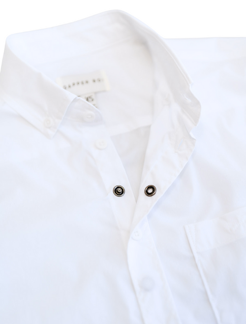 White Essential Long Sleeve Button-Up
