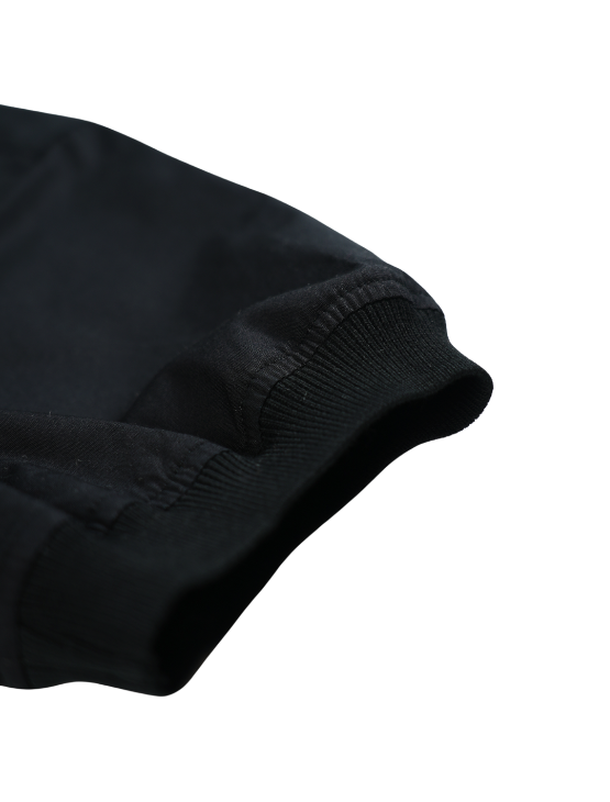 Pre-Order: Black Short Sleeve Button-Up with Ribbed Cuff