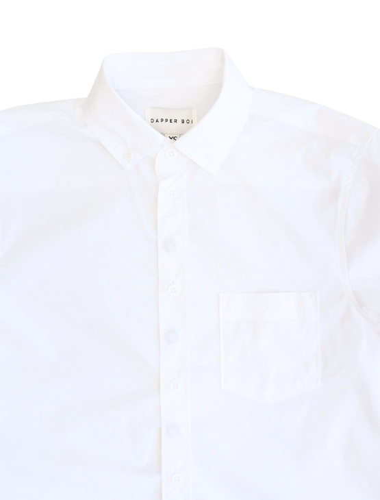 White Essential Long Sleeve Button-Up