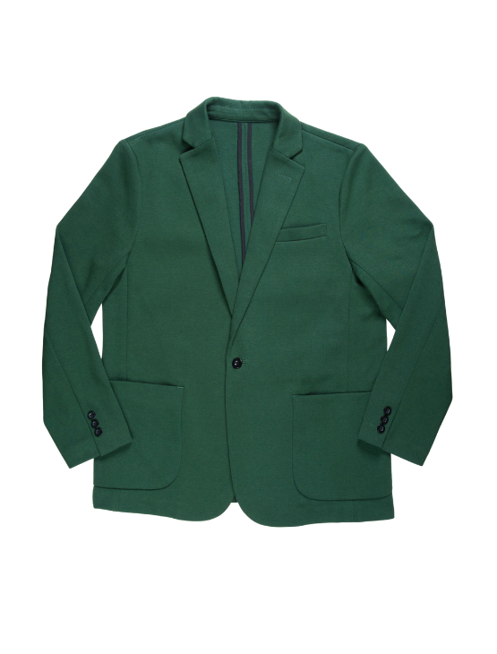 Green Casual Knit Blazer