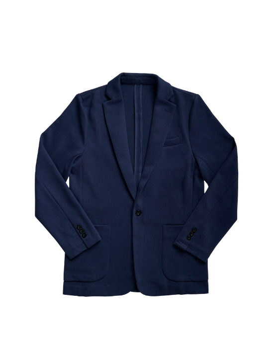 Dark Blue Casual Knit Blazer