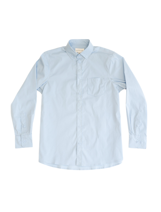 Light Blue Essential Long Sleeve Button-Up
