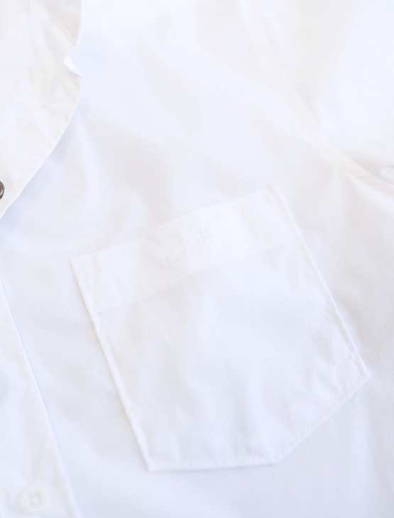 White Essential Long Sleeve Button-Up
