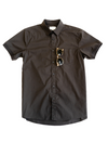 Short Sleeve Button-Up with Ribbed Cuff