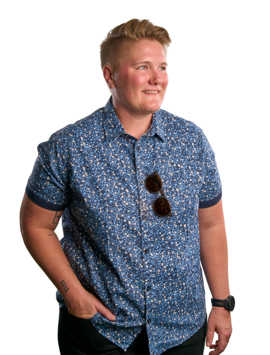 Pre-Order: Blue Floral Short Sleeve Button-Up with Ribbed Cuff