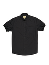 Pre-Order: Black Short Sleeve Button-Up with Ribbed Cuff