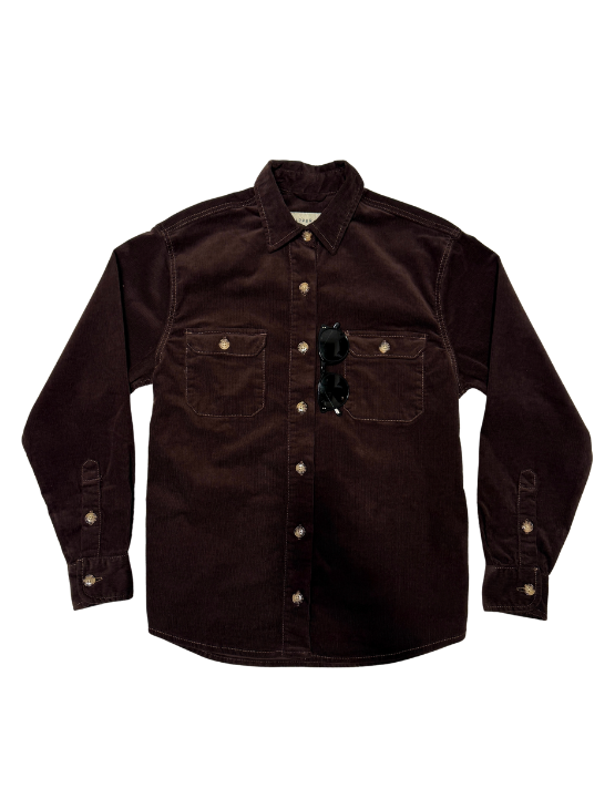 Chocolate Brown Corduroy Shacket