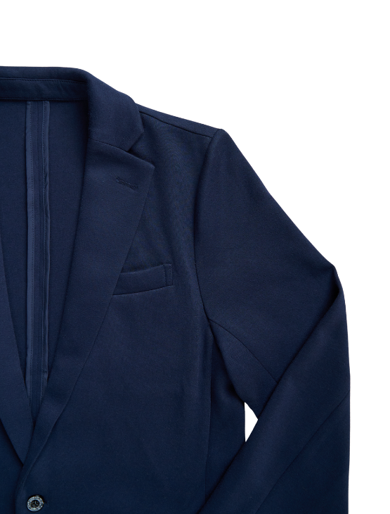 Dark Blue Casual Knit Blazer