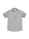 Pre-Order: Light Grey Short Sleeve Button-Up with Ribbed Cuff