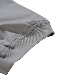 Pre-Order: Light Grey Short Sleeve Button-Up with Ribbed Cuff