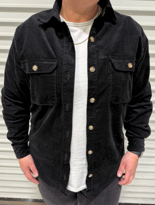 Black Corduroy Shacket
