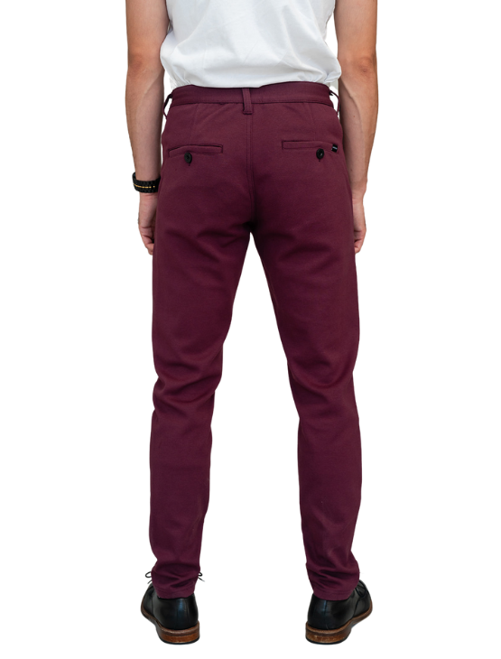 Slim Plum Casual Knit Pants