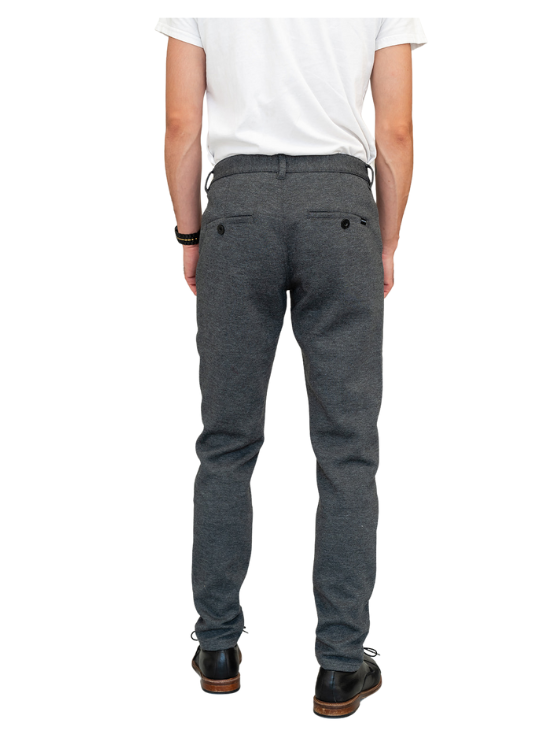 Slim Charcoal Grey Casual Knit Pants