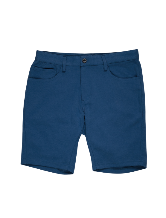 Steel Blue Casual Knit Shorts