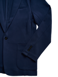 Dark Blue Casual Knit Blazer