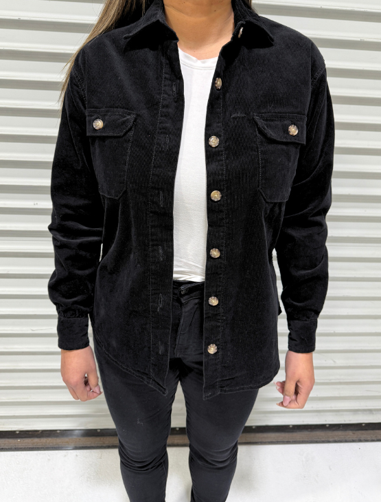 Black Corduroy Shacket