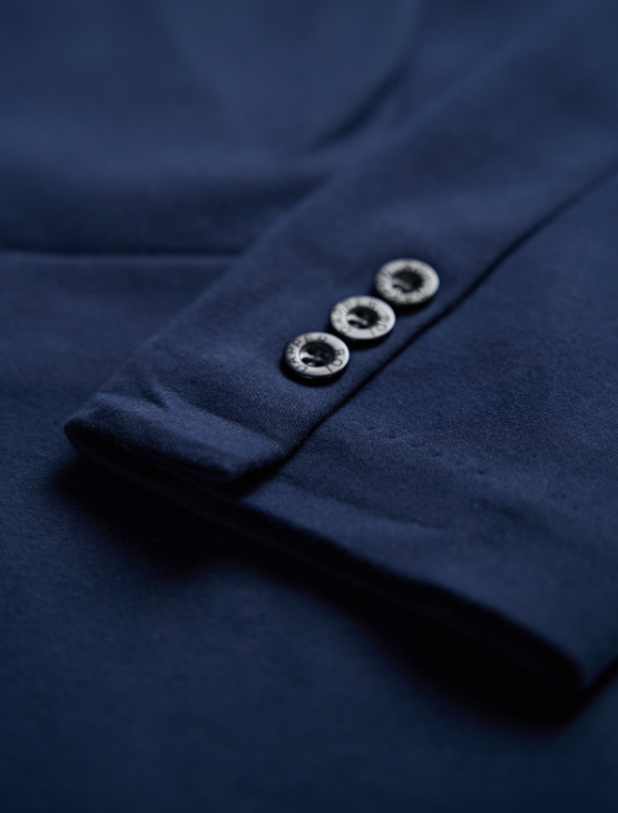 Dark Blue Casual Knit Blazer