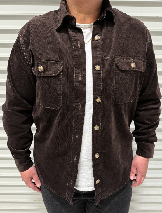 Chocolate Brown Corduroy Shacket