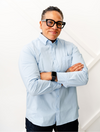 Light Blue Essential Long Sleeve Button-Up