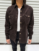Chocolate Brown Corduroy Shacket