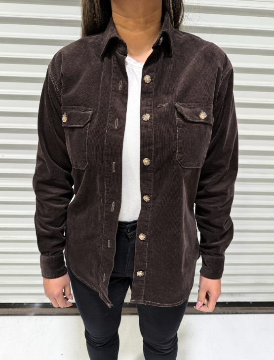 Chocolate Brown Corduroy Shacket