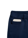 Slim Dark Blue Casual Knit Pants