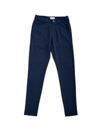 Slim Dark Blue Casual Knit Pants