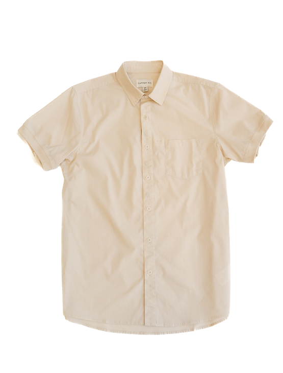 ivory short sleeve dress shirt Short-sleeve cotton and silk jacquard shirt