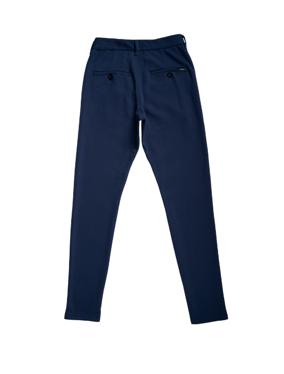 Slim Dark Blue Casual Knit Pants