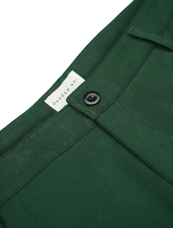 Slim Green Casual Knit Pants