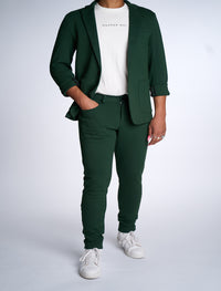 Green Casual Knit Blazer