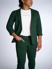 Green Casual Knit Blazer