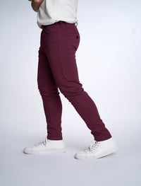 Slim Plum Casual Knit Pants
