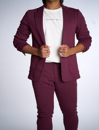 Plum Casual Knit Blazer