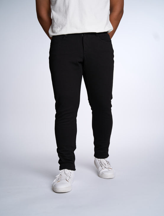 Slim Black Casual Knit Pants