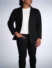 Black Casual Knit Blazer