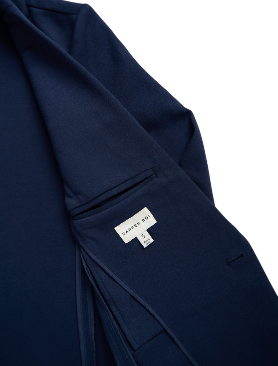 Dark Blue Casual Knit Blazer