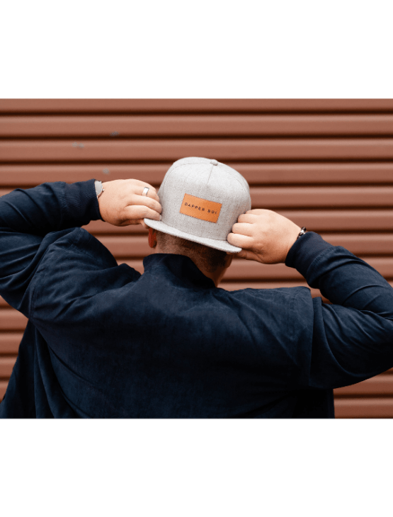 Dapper Boi Hats FINAL SALE: Grey Dapper Boi Patch Flat Snapback