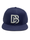 Navy DB Embroidered Flat Snapback