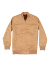 Beige Microfiber Suede Bomber Jacket