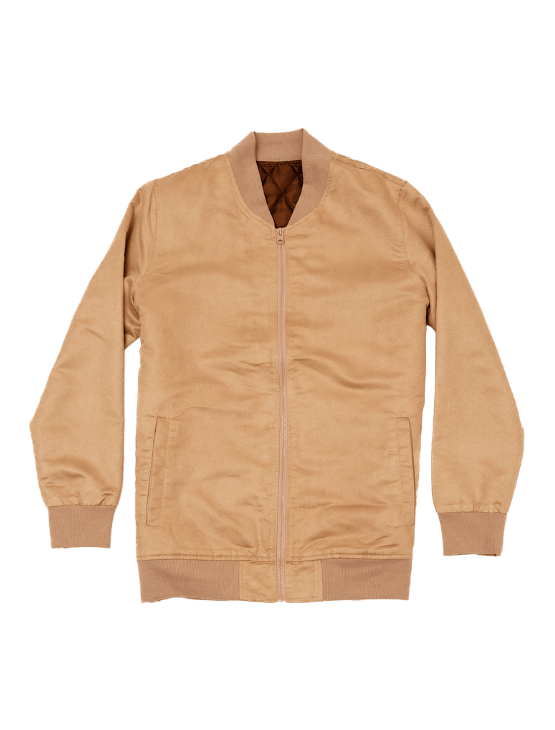 Dapper Boi Jackets Beige Microfiber Suede Bomber Jacket